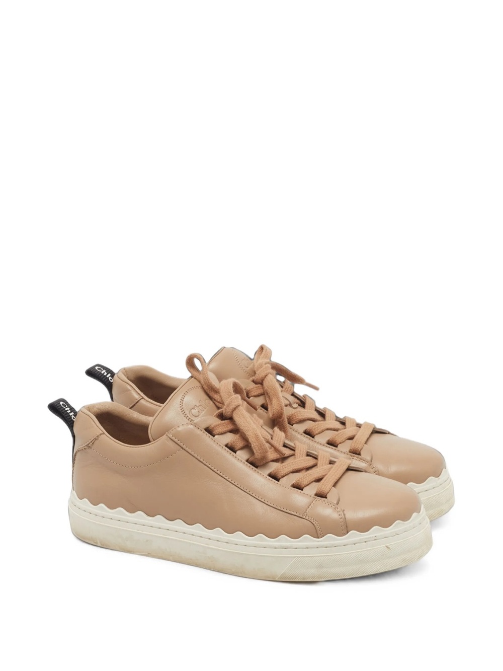 Chloé Lauren Leather Sneakers in beige size 40